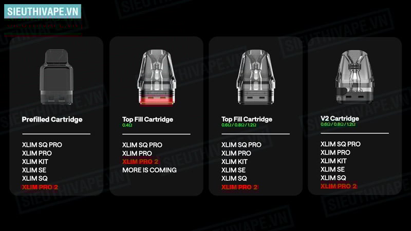 Oxva Xlim Pro 2 sử dụng đầu pod nào