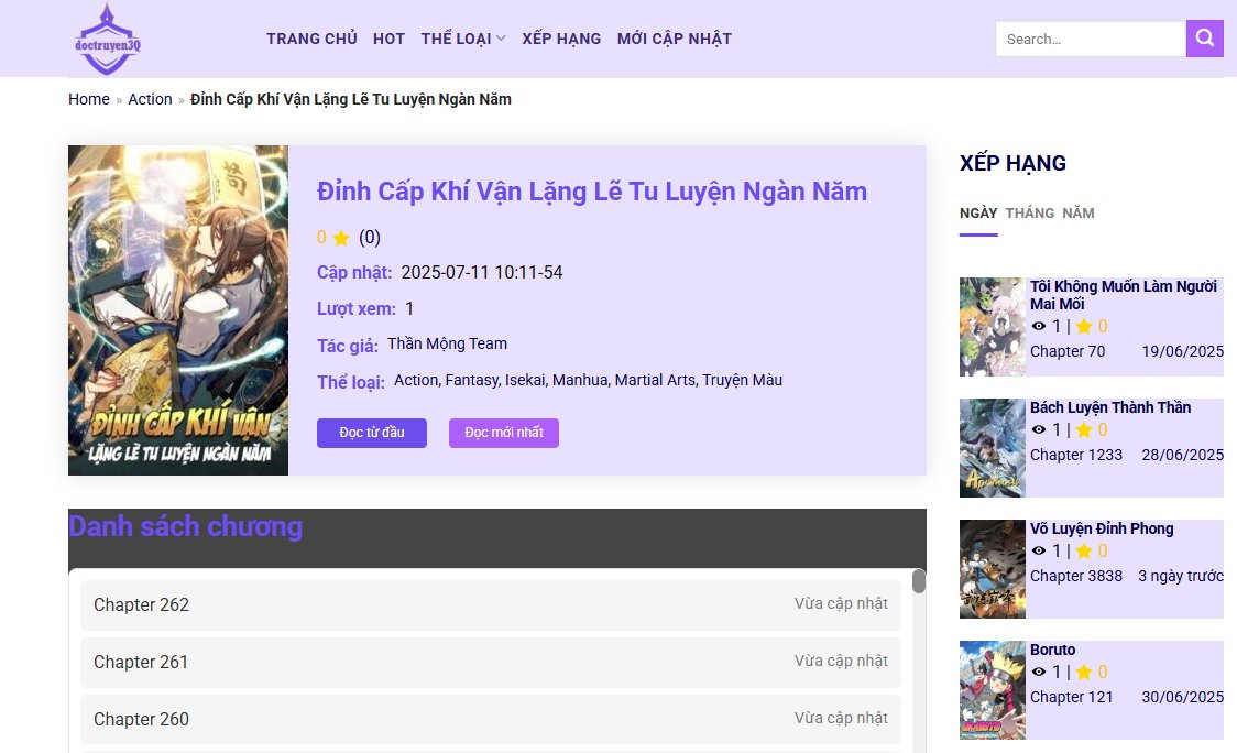 Doctruyen3q - Cá nhân hóa, lưu truyện và tiện ích hỗ trợ