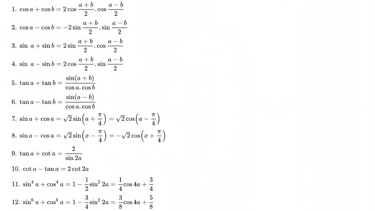 Công Thức Lượng Giác - Công Thức Lượng Giác là gì và vì sao phải nắm chắc? Công Thức Lượng Giác - Công Thức Lượng Giác là gì và vì sao phải nắm chắc?