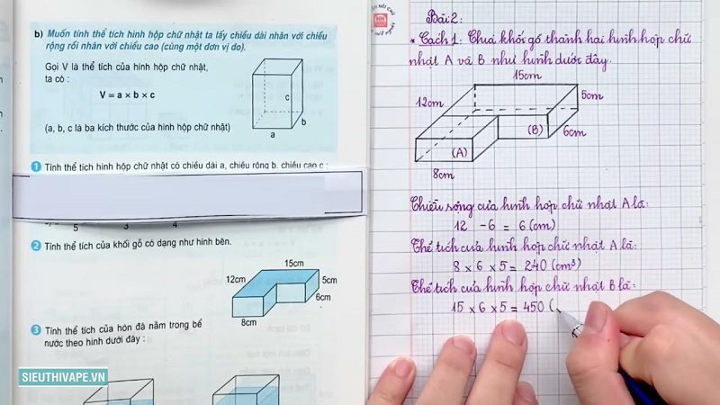 Thể tích hình hộp chữ nhật - Ví dụ 2: Phải đổi đơn vị trước khi tính Thể tích hình hộp chữ nhật - Ví dụ 2: Phải đổi đơn vị trước khi tính