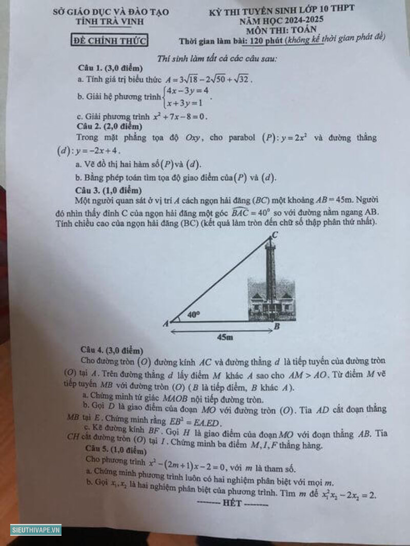 Đề thi tuyển sinh lớp 10 môn Toán - Đề thi tuyển sinh lớp 10 môn Toán thường chạm tới những mảng kiến thức nào Đề thi tuyển sinh lớp 10 môn Toán - Đề thi tuyển sinh lớp 10 môn Toán thường chạm tới những mảng kiến thức nào